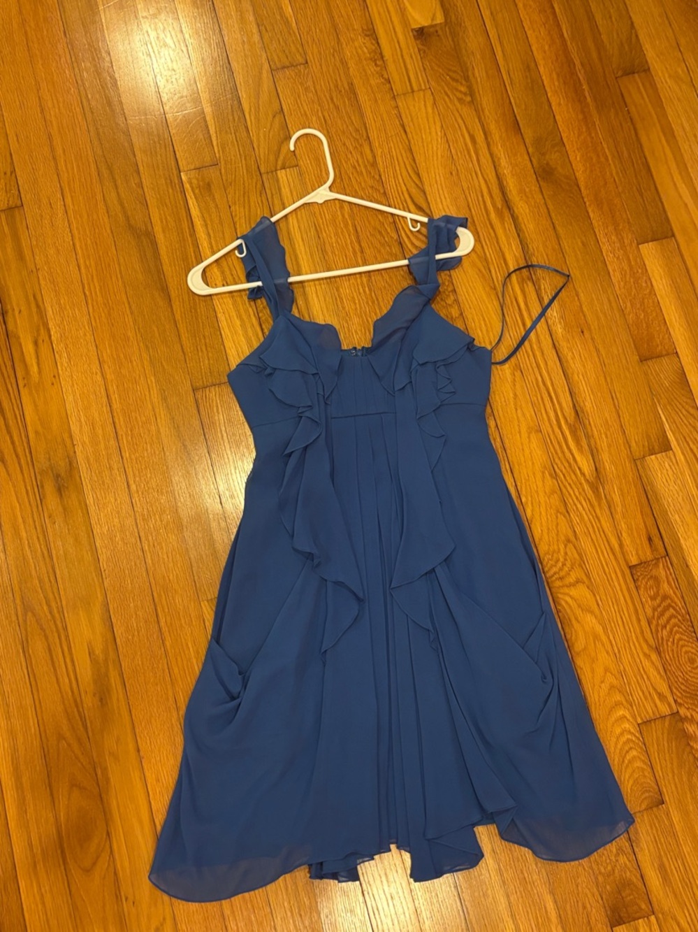 BCBGMaxAzria Navy Blue Ruffle-Front Women’s Dress